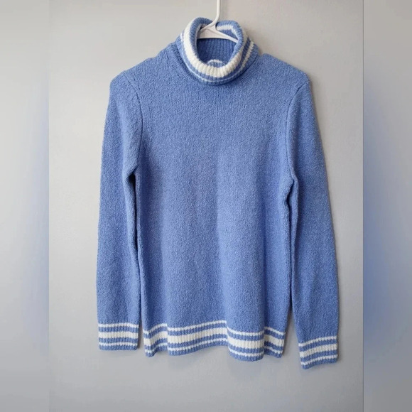 Talbot  women's XS scoopneck sweater blue white very soft - Picture 1 of 6